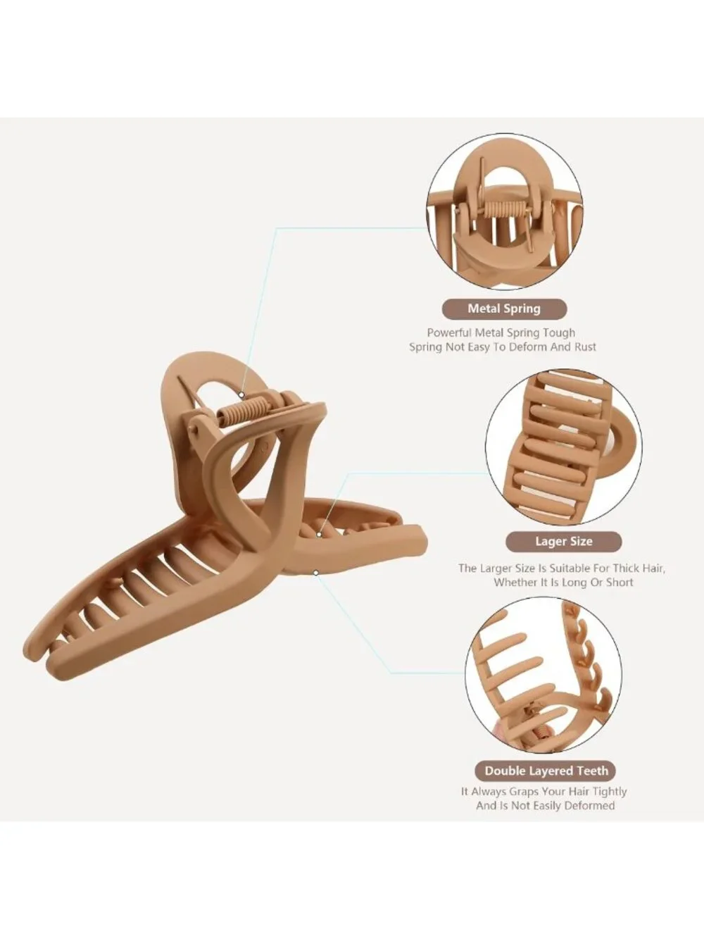 Thick Hair Clips for Women - Large Butterfly Jaw Clips, Strong Hold for Long